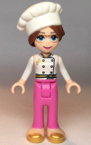 LEGO frnd354 Friends Lillie, White Jacket, Dark Pink Pants, White Cook